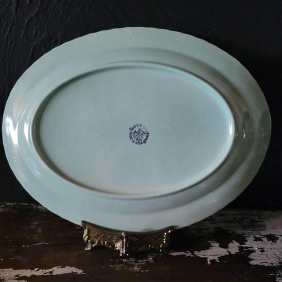 Vintage Vernon Kilns Native California Platter, Mint Green 13.5 ", Shabby Chic - Picture 2 of 5